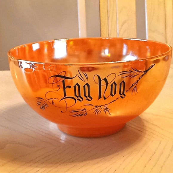 RARE FIND. Fire King Peach Luster Egg Nog Set Punch Bowl With 8 Cups. Beautiful! - Picture 3 of 13